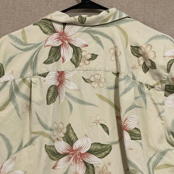 Pusser's West Indies Shirt Men's Medium Yellow Hawiian Silk Short Sleeves - Picture 9 of 11